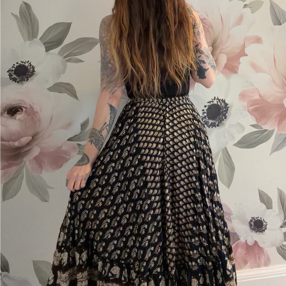 Spell & the Gypsy Bohemian Royale hi/low black + tan skirt size small - Picture 6 of 15